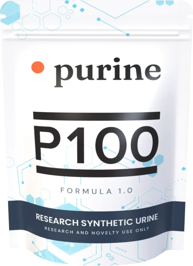 P100 Powdered Synthetic Urine Kit by Purine — complete kit on white background