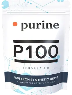 P100 Powdered Synthetic Urine Kit by Purine — complete kit on white background